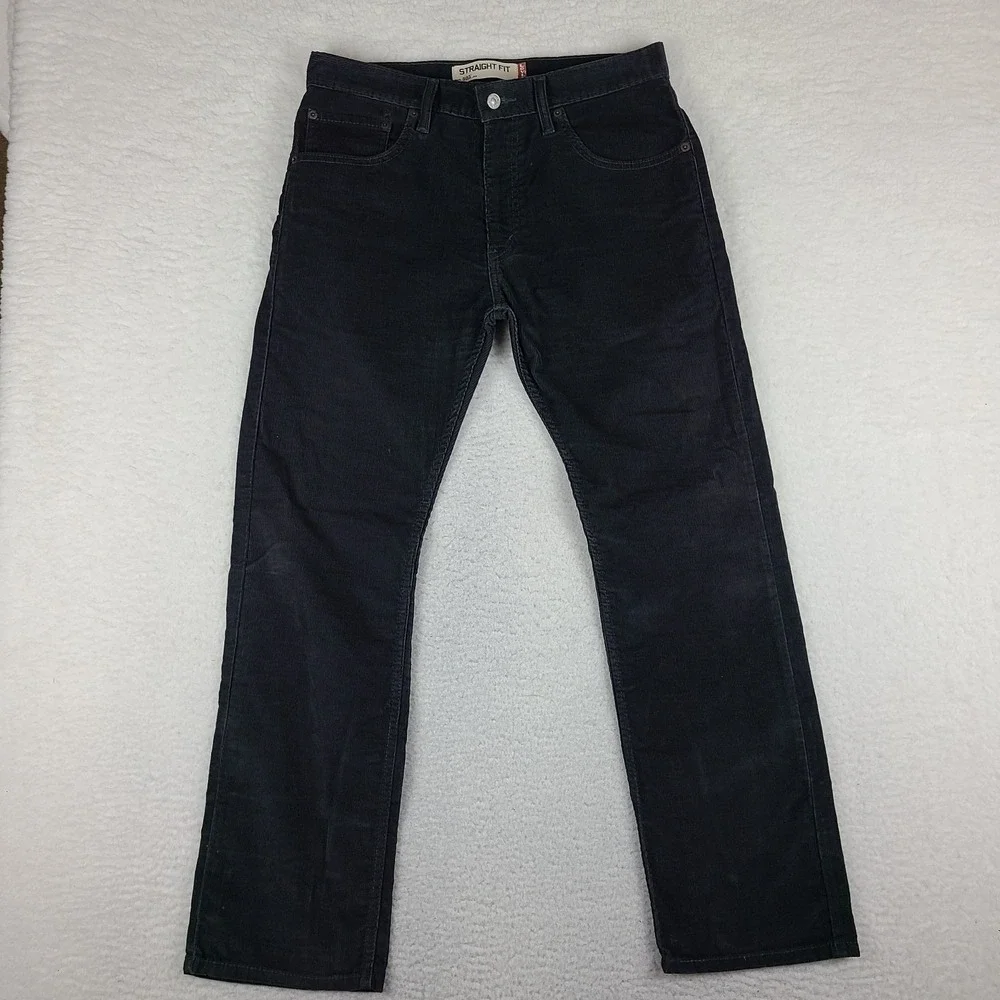 Levi's‎ 505 Pants Mens 32x30 Dark Gray Straight Fit Corduroy Chino Khakis